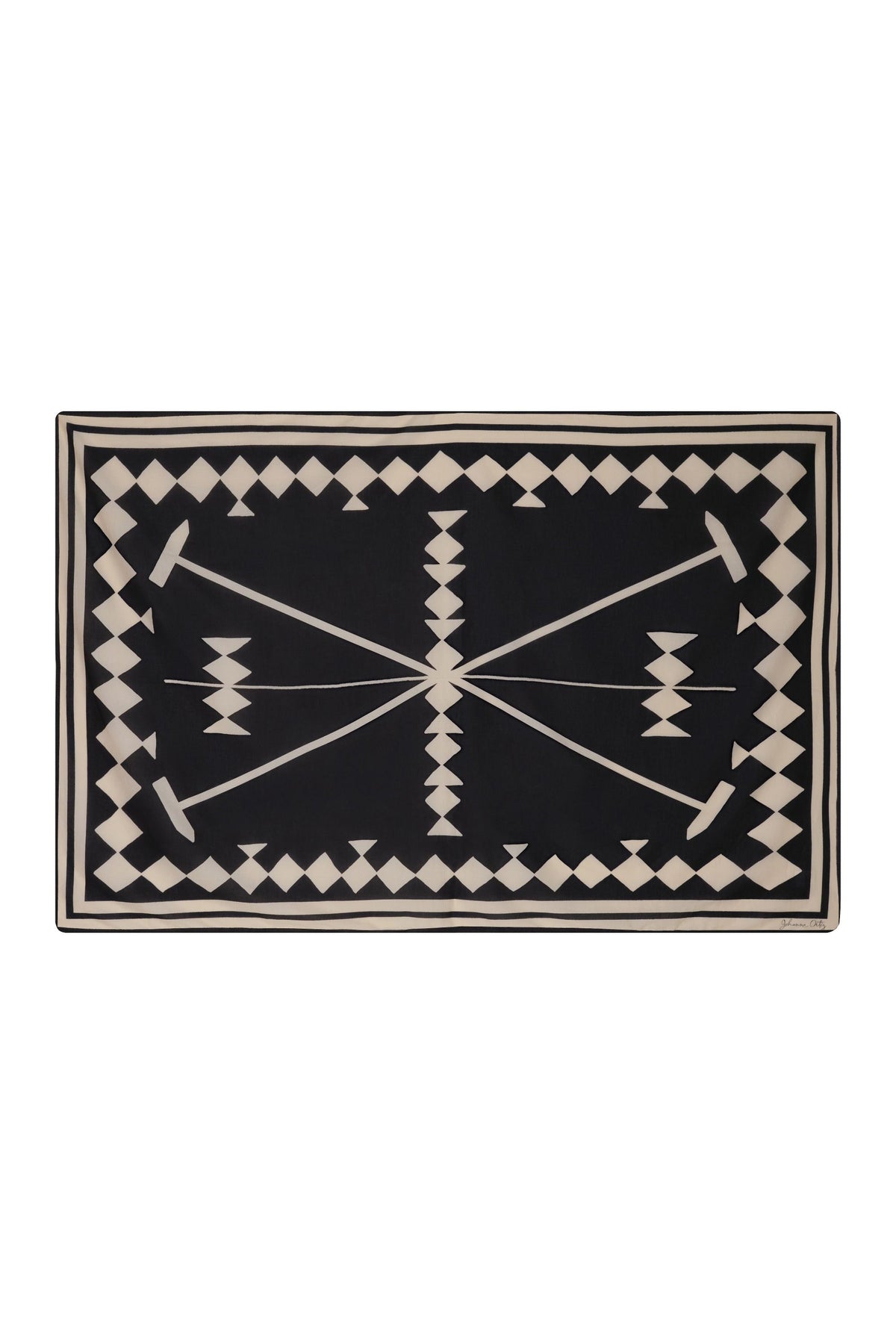 Leather Rhombs Polo Pareo - Black