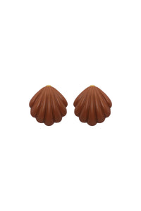 Shell Earrings - Brown