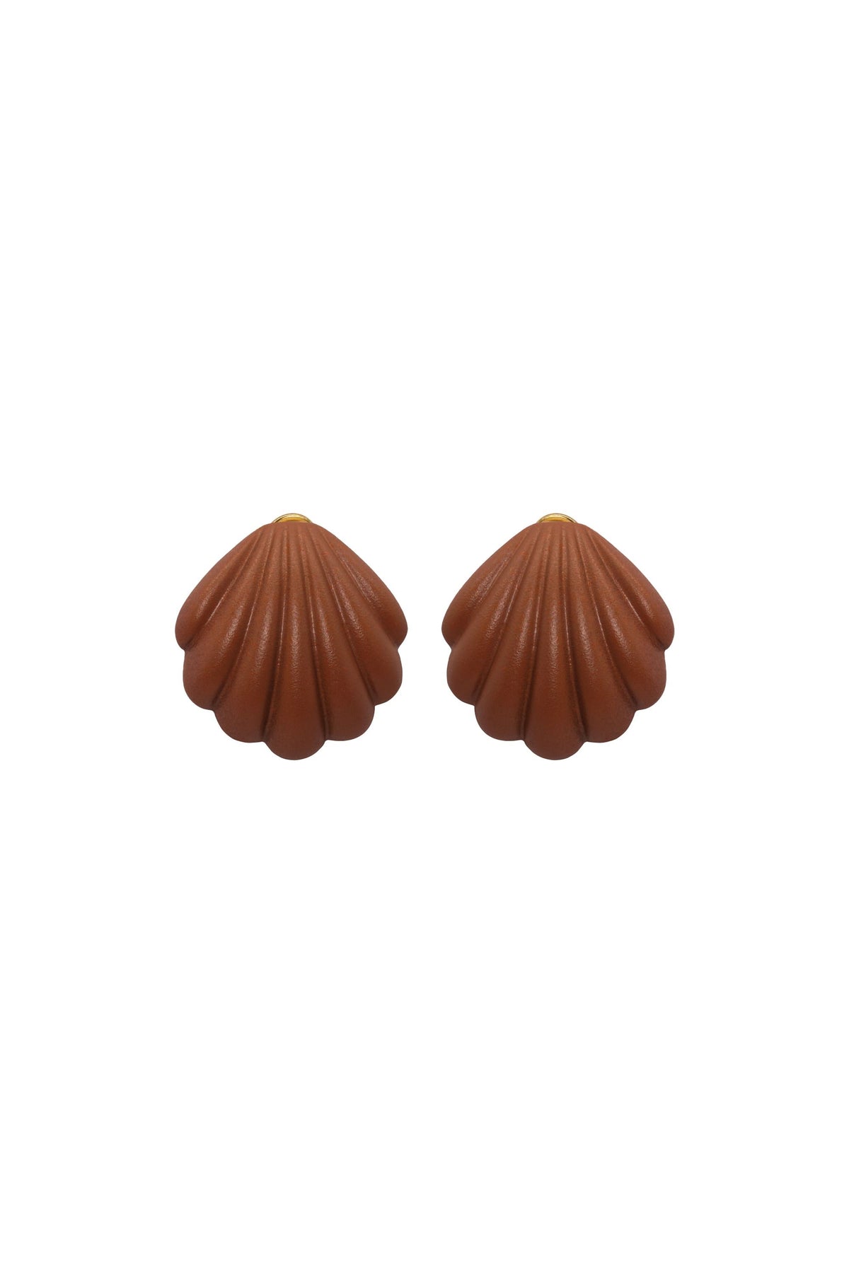 Shell Earrings - Brown