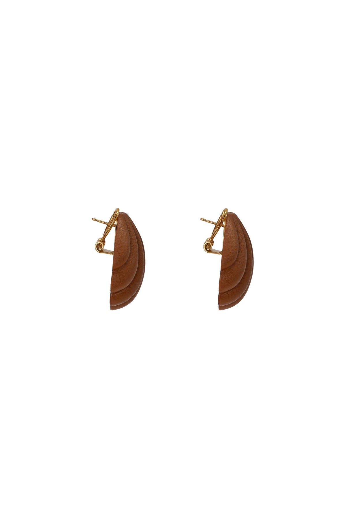 Shell Earrings - Brown