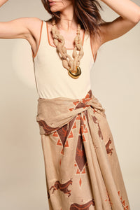 Reverence To Their Gods' leather necklace - Beige