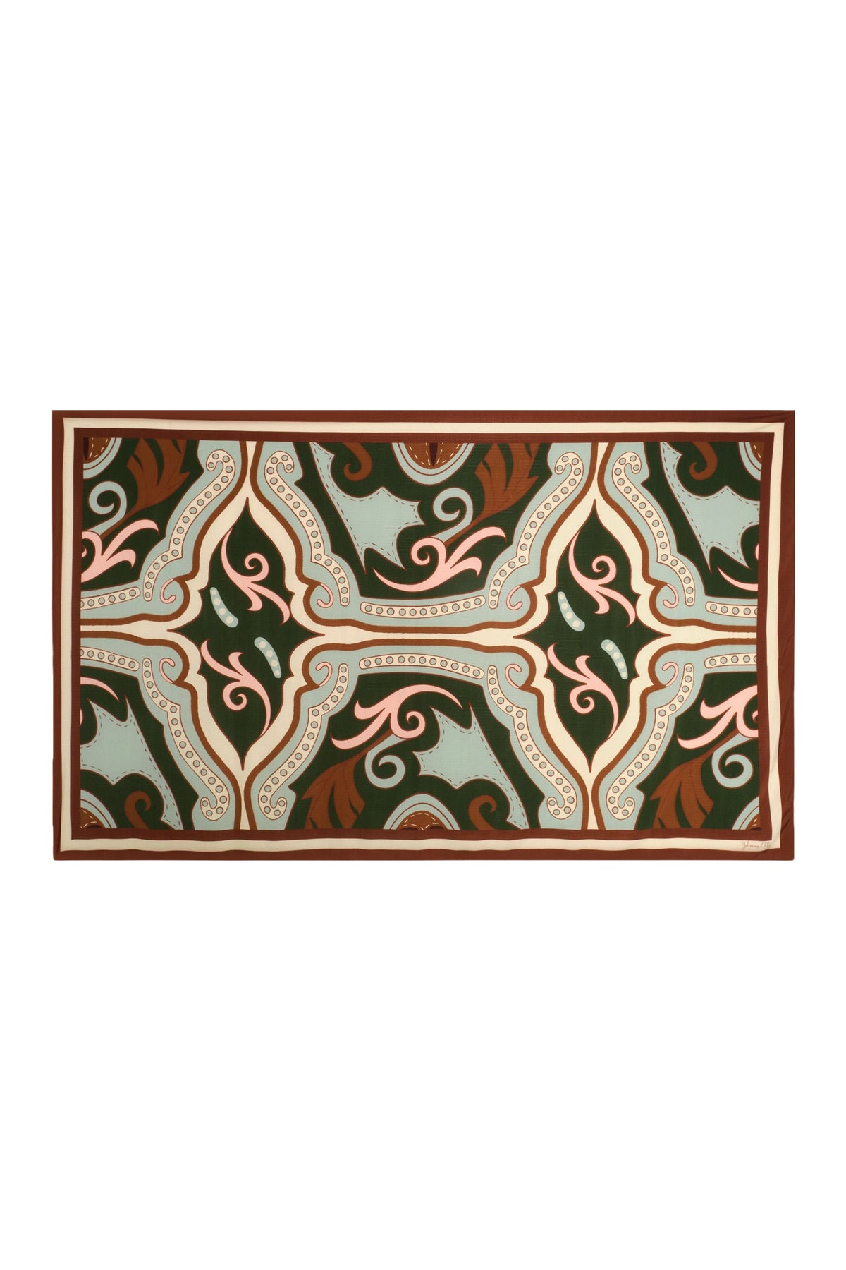 Western-style Arabesque shawl - Green