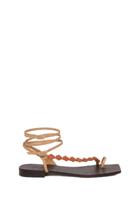 Dazzling Crest leather sandals - Red