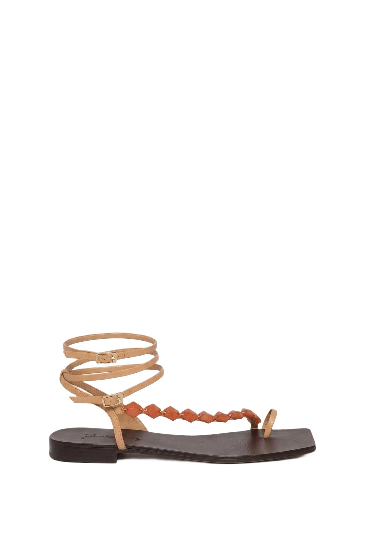 Dazzling Crest leather sandals - Red