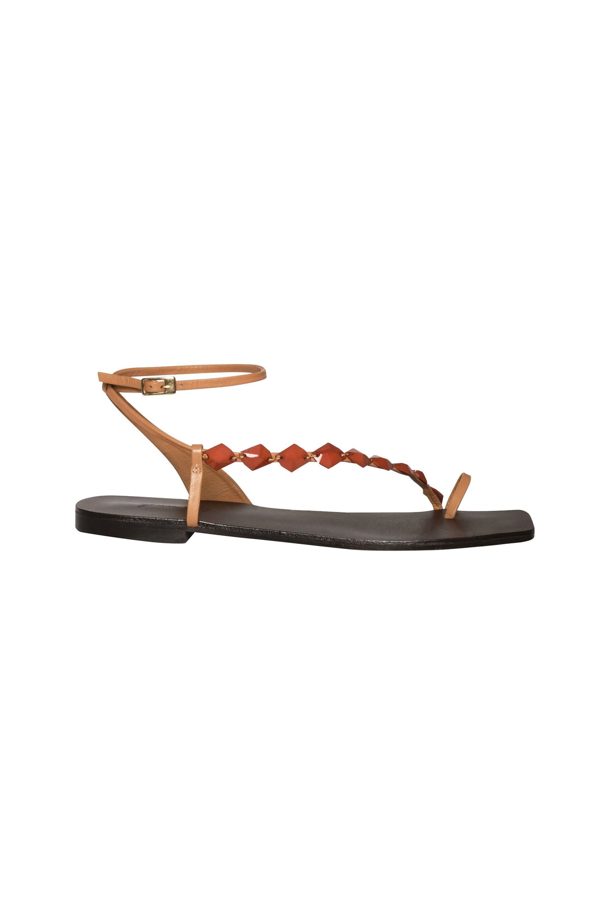 Dazzling Crest leather sandals - Red