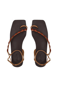 Dazzling Crest leather sandals - Red