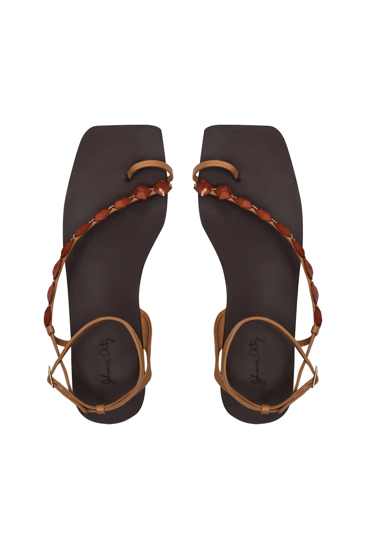 Dazzling Crest leather sandals - Red