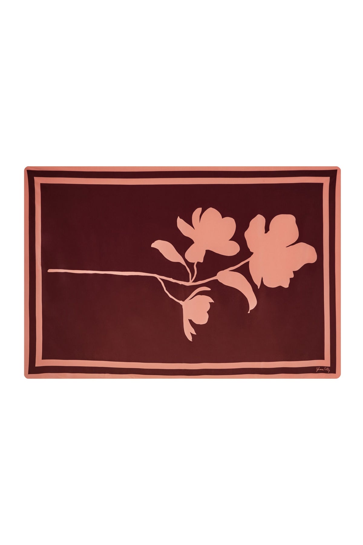 Châle Magnolia Silhouette en soie - Wine