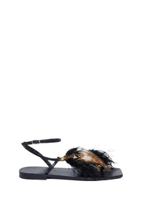 Wings Of Destiny leather sandals - Black