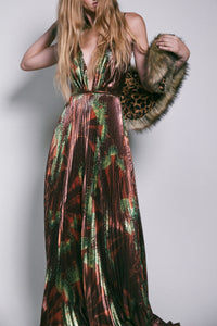 Western Gardens silk dress - Brown