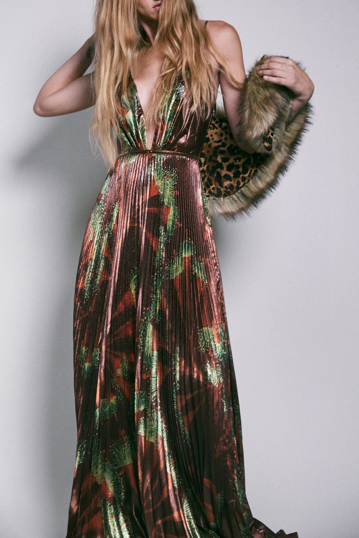 Western Gardens silk dress - Brown