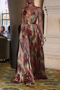Western Gardens silk dress - Brown