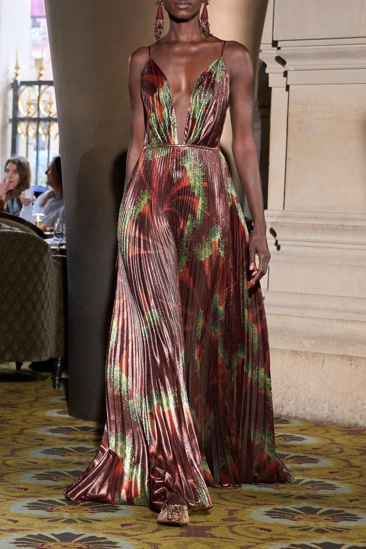Western Gardens silk dress - Brown