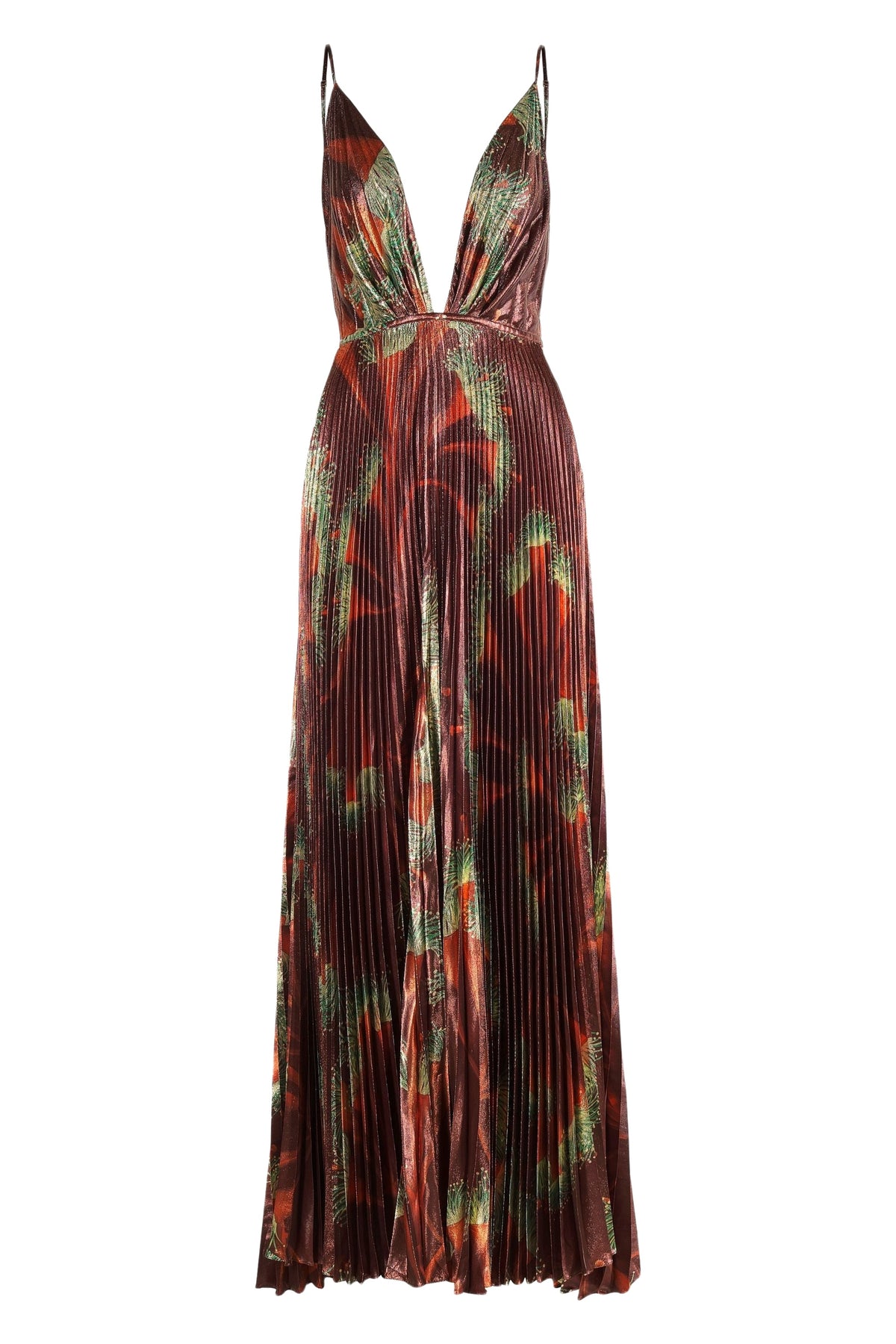 Robe Western Gardens en soie - Marron