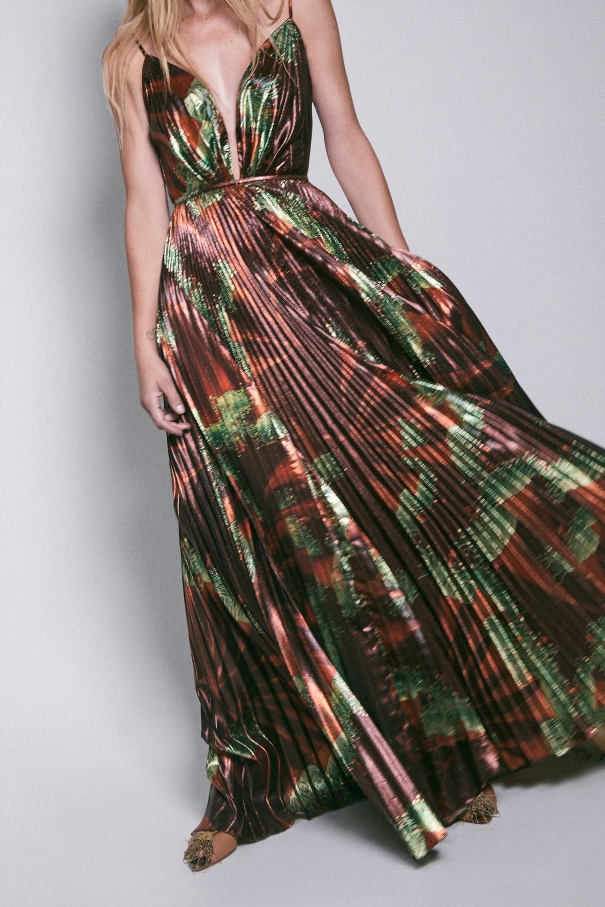 Western Gardens silk dress - Brown