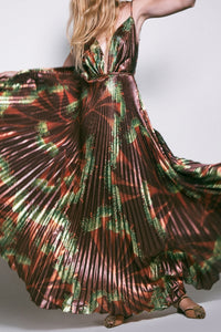 Western Gardens silk dress - Brown