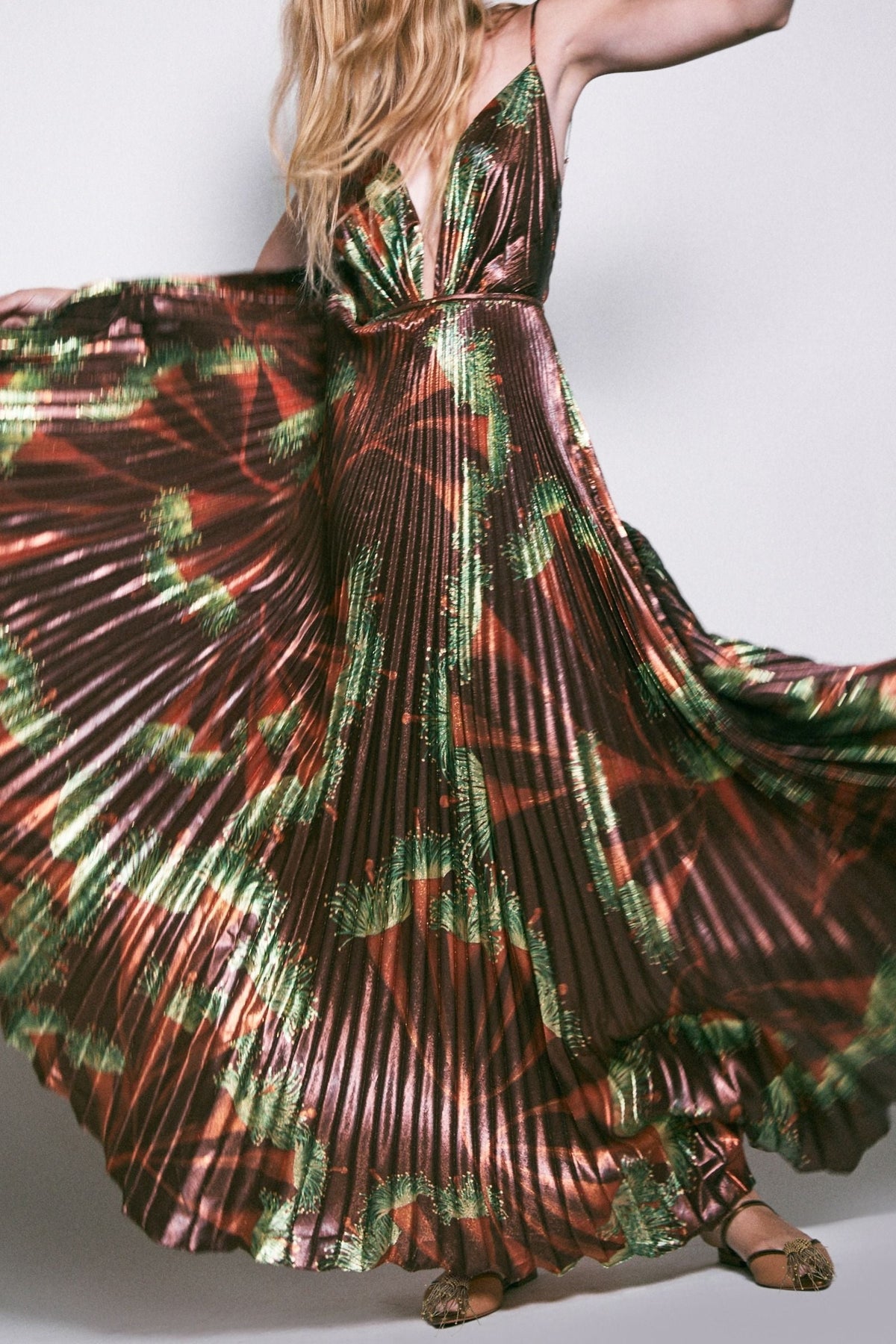 Western Gardens silk dress - Brown