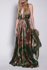 Western Gardens silk dress - Brown
