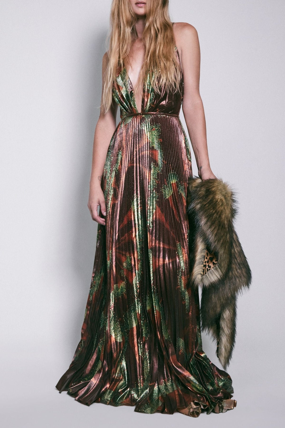 Western Gardens silk dress - Brown