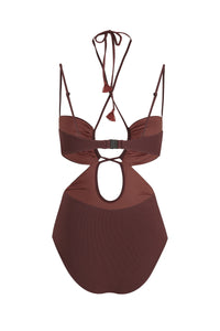 Thorny one-piece swimsuit - Wine