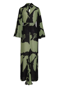 Robe Earthy Elegance en soie - Vert