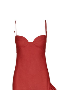 Acércate Más linen dress - Red