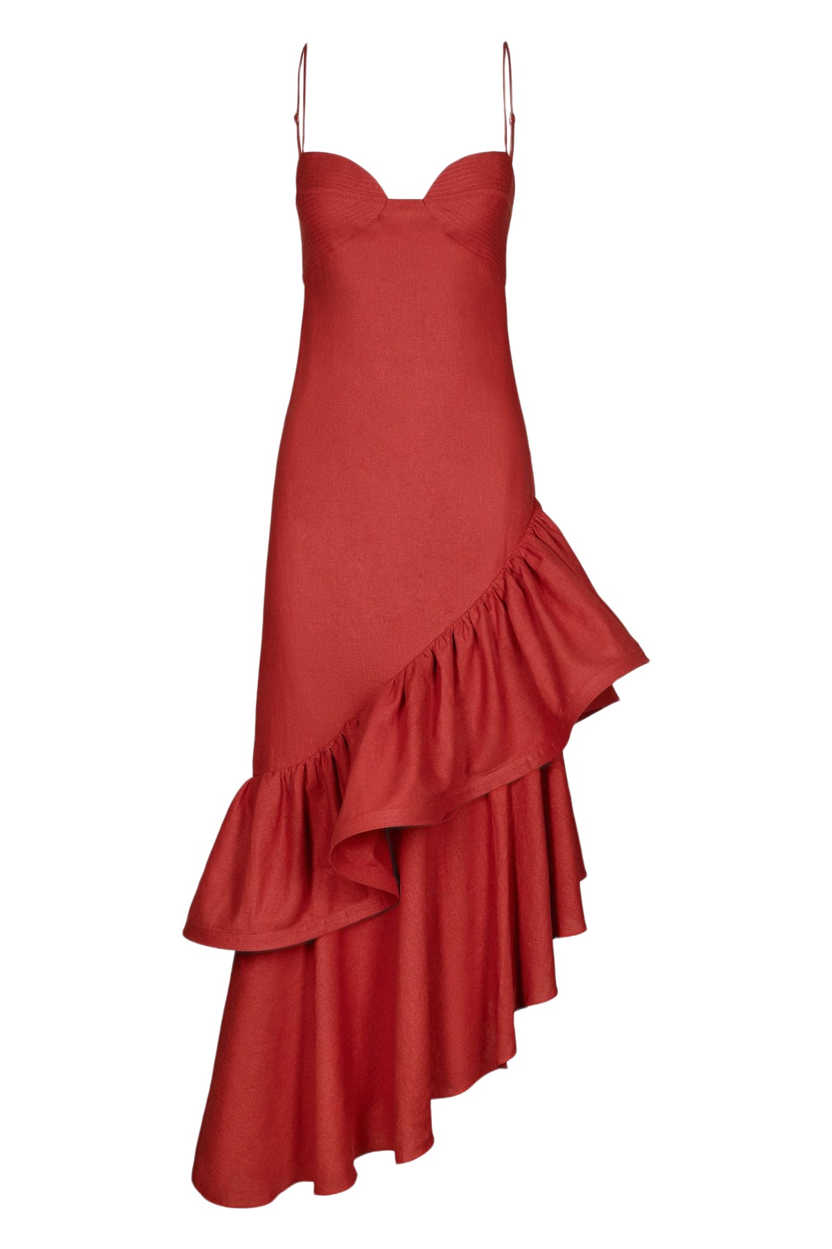 Acércate Más linen dress - Red