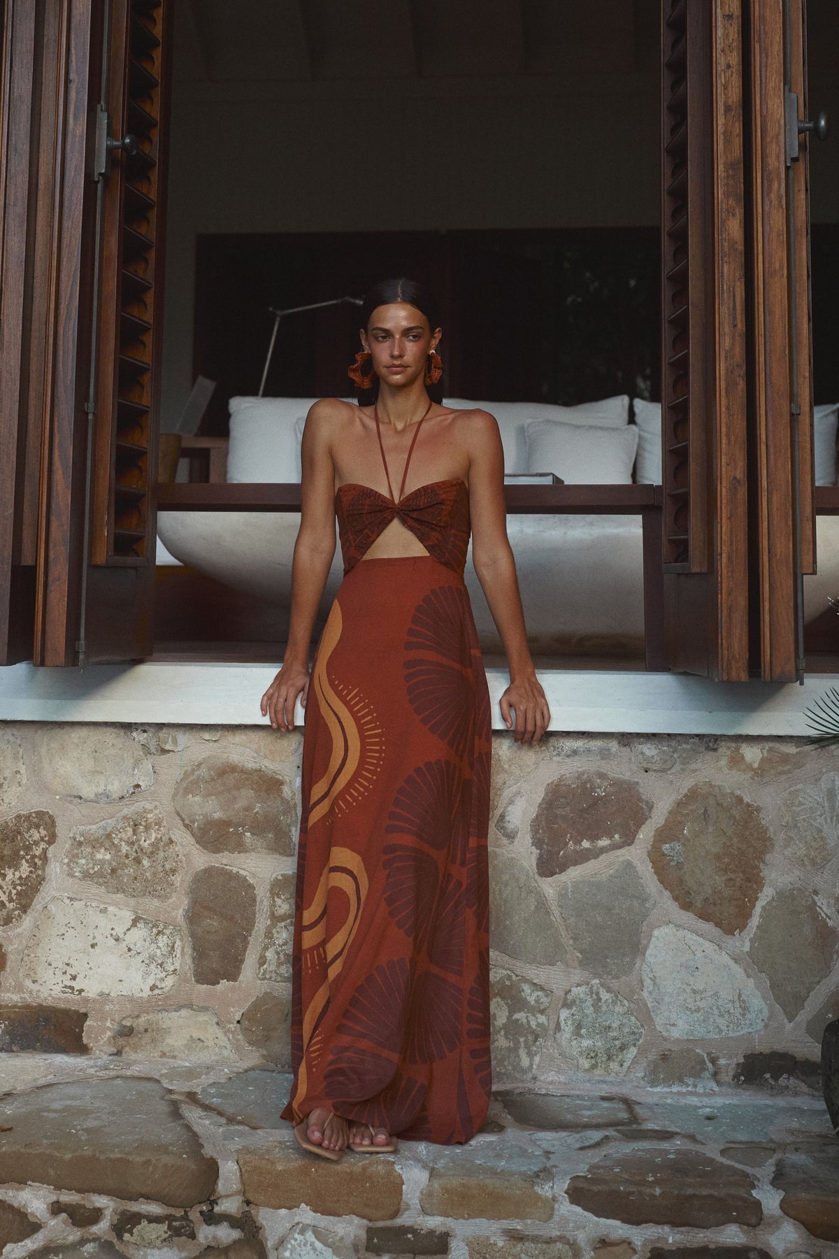 Robe Mother Of All Waters en coton - Orange