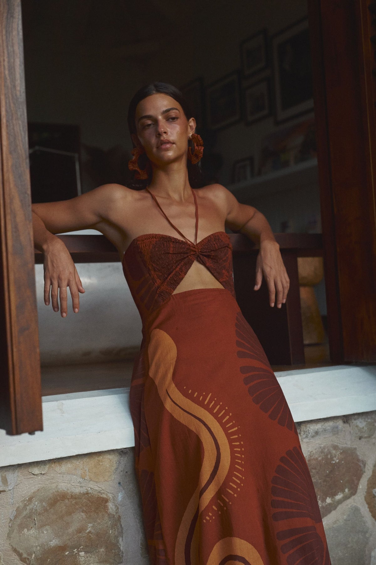 Robe Mother Of All Waters en coton - Orange