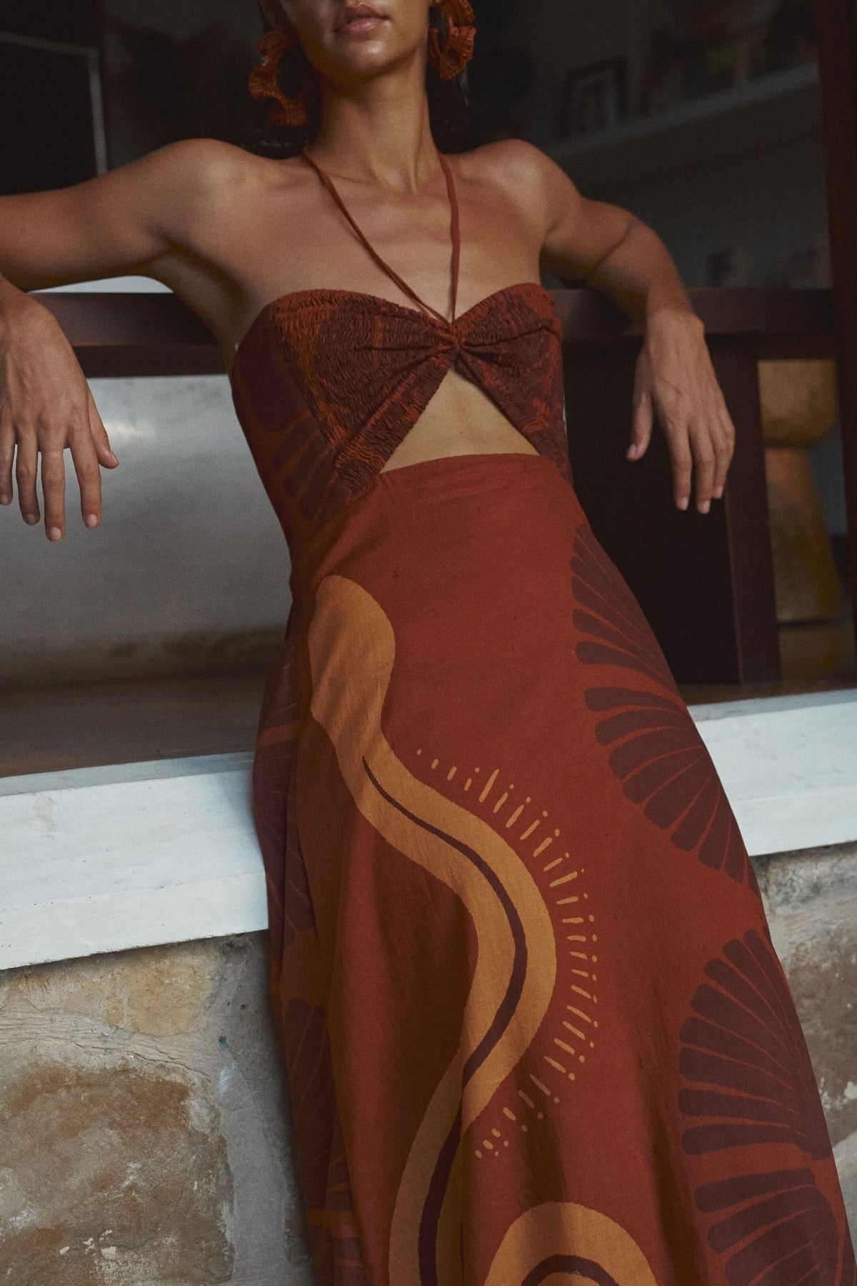 ‘Mother Of All Waters’ cotton dress - Orange