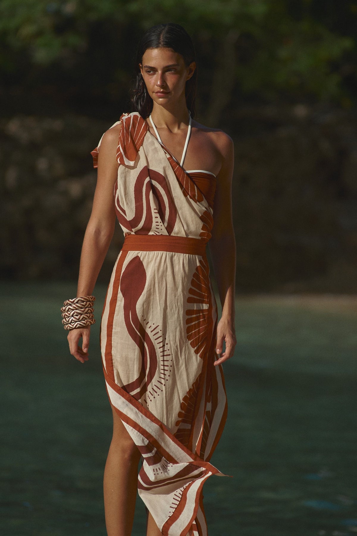 Robe Natural Ecosystem en coton - Rouge