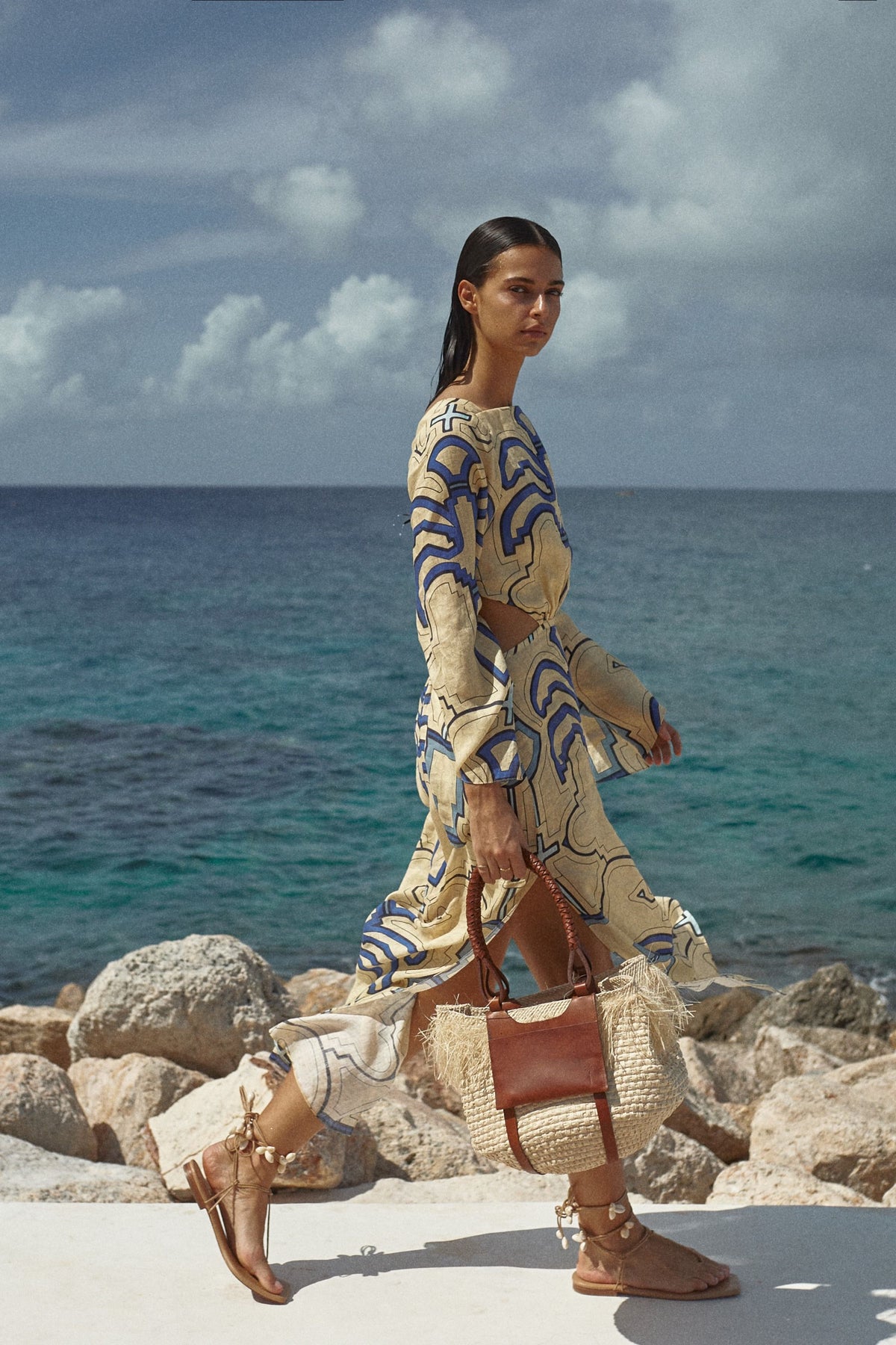 Robe Soul Healer en lin - Bleu