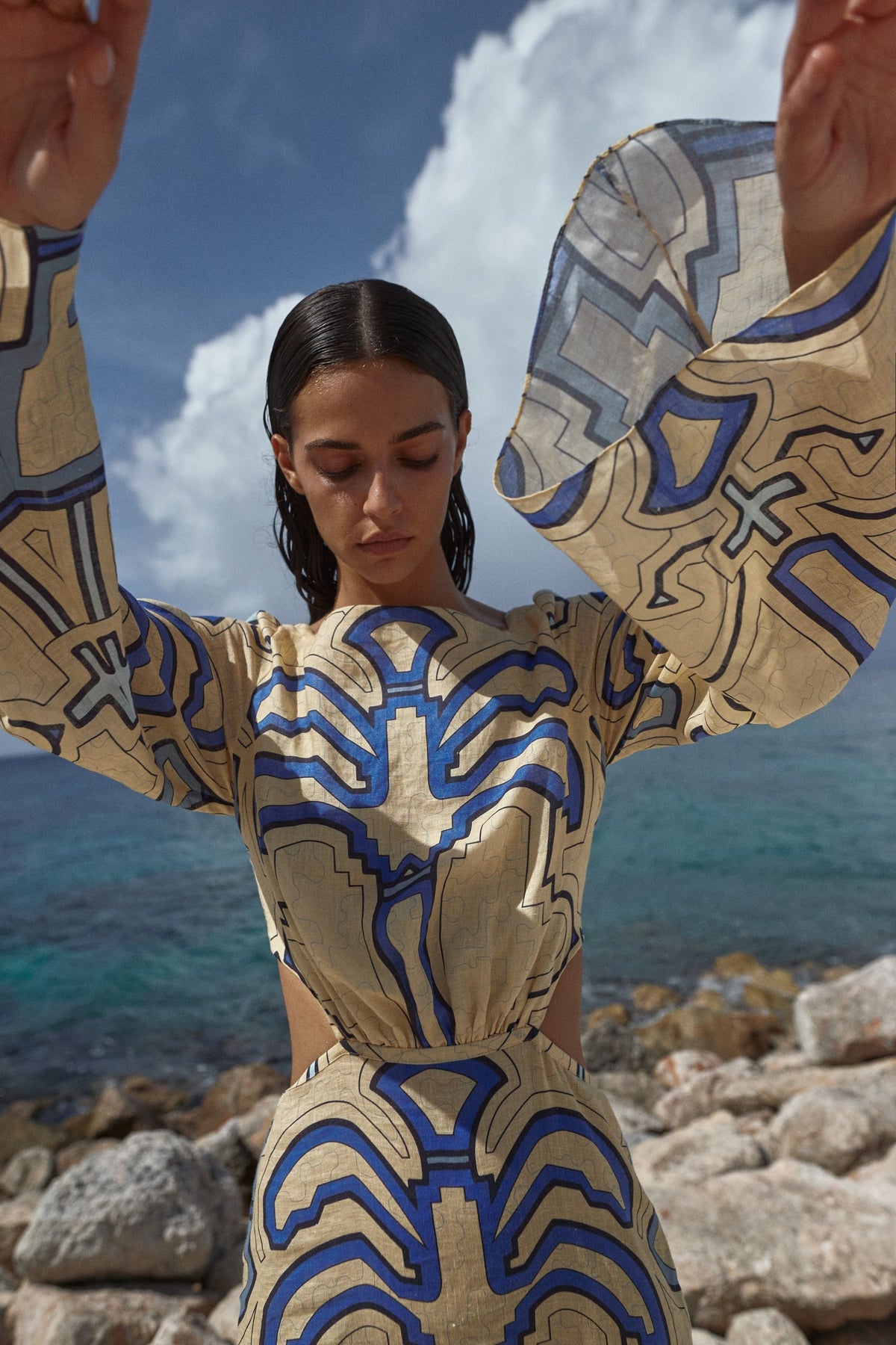Robe Soul Healer en lin - Bleu