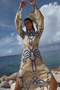 Robe Soul Healer en lin - Bleu
