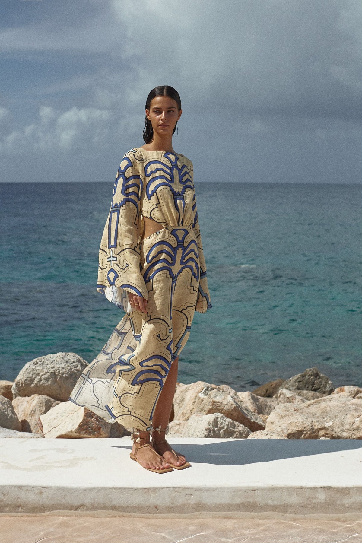 Robe Soul Healer en lin - Bleu