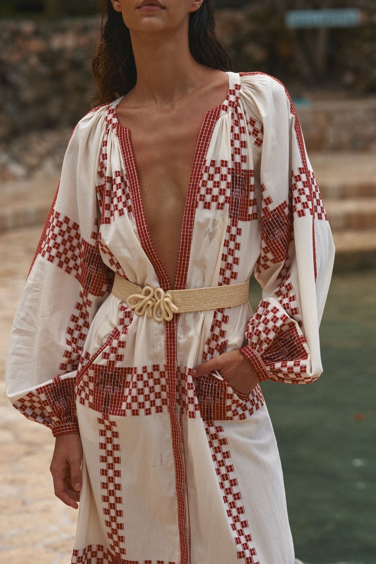 Diosa Geométrica cotton dress - Pink