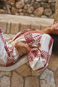 Robe Diosa Geométrica en coton - Rose