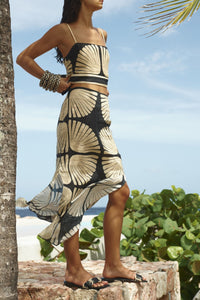Aura Amazónica linen skirt - Black