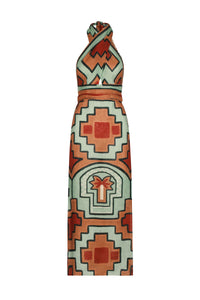 Robe Energetic Patterns en lin - Orange