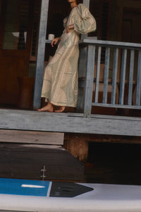 Divinatory Word linen dress - Green