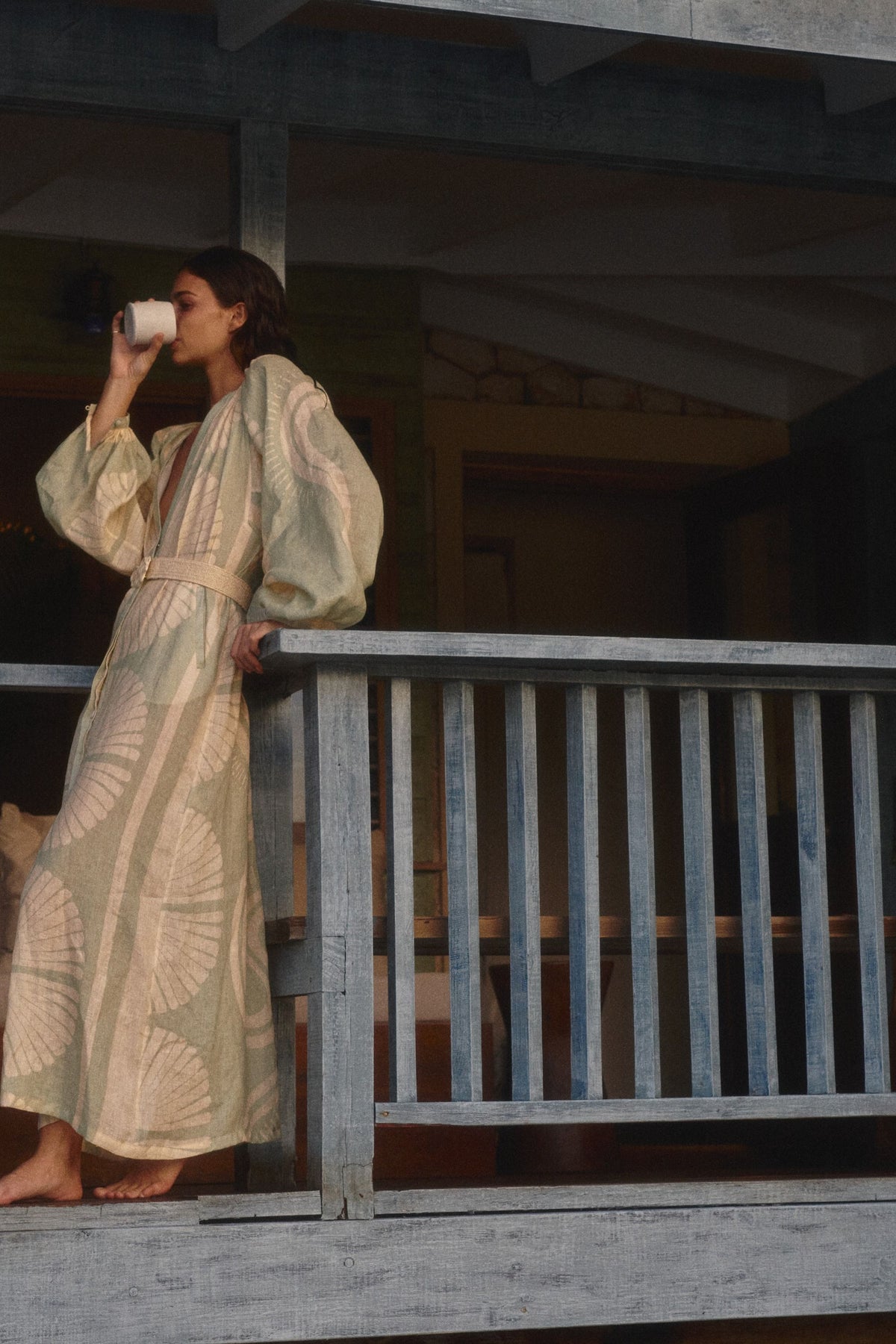 Robe Divinatory Word en lin - Vert