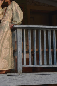 Divinatory Word linen dress - Green
