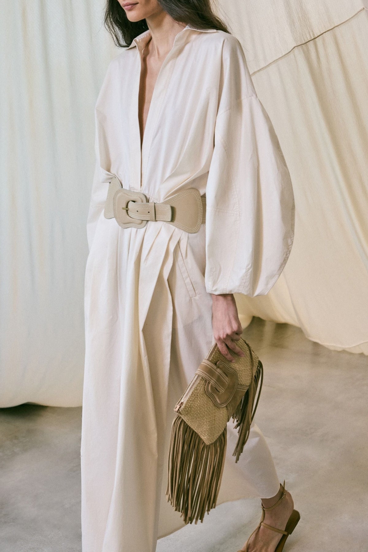 Sierra Blanca cotton shirt dress - White