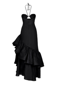 Robe Changing Season en lin - Noir