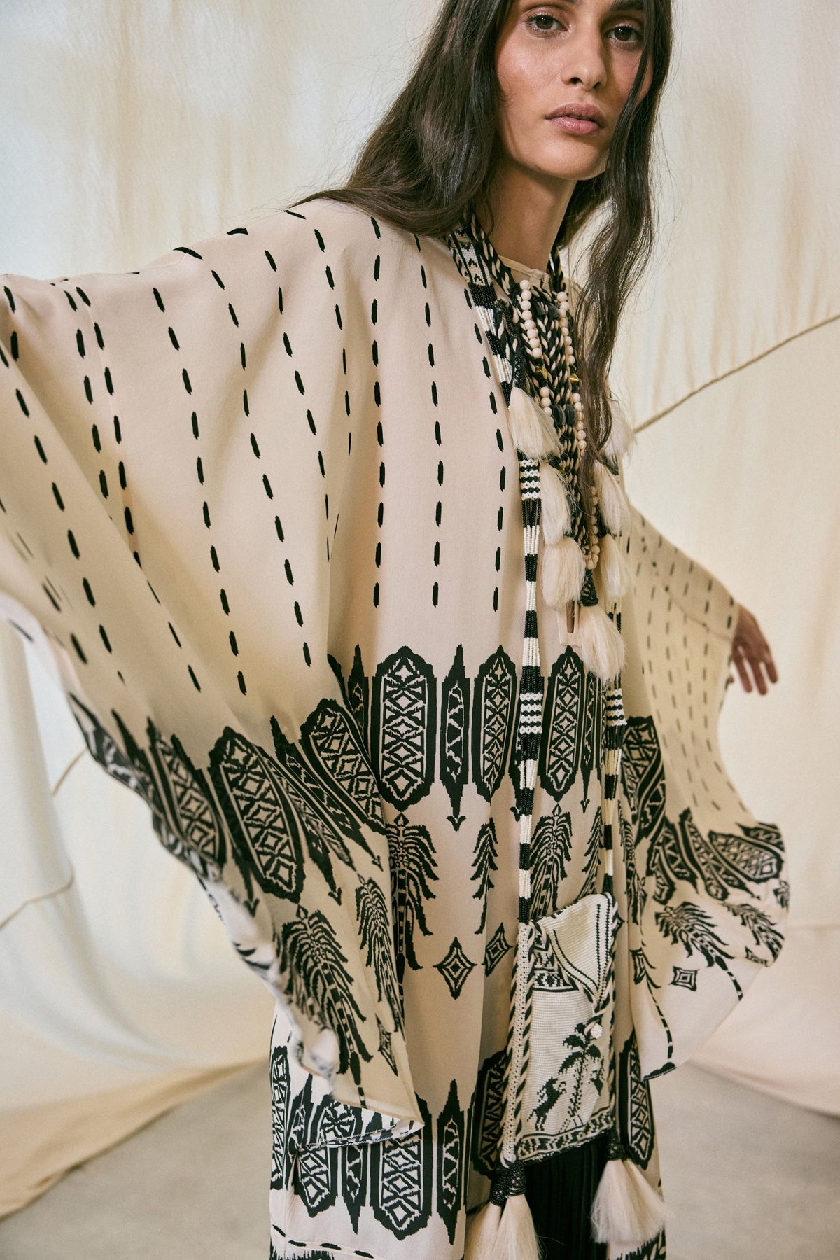 Robe Mimbreño en soie - Noir