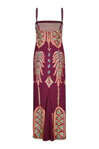 Robe à tissage en chevrons en soie - Wine