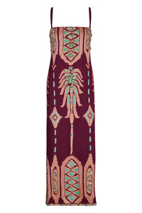 Robe à tissage en chevrons en soie - Wine