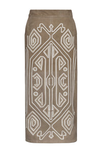 Jupe Pueblo Ancestral en cuir - Nude