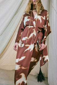Mojave Trail silk dress - Brown