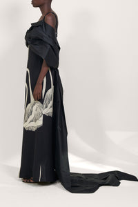 Robe Portraying Life en soie - Noir